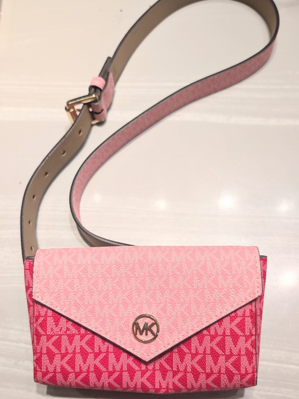 Michael Kors Pink Signature Belt Bag
